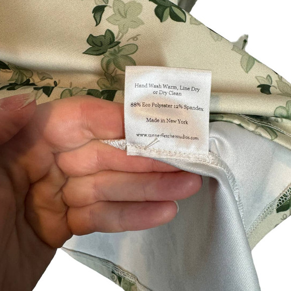 New Tanner Fletcher Green Lonnie Mock‎ Turtleneck Top Ivy Leaf Print 3 / Large - Picture 7 of 9